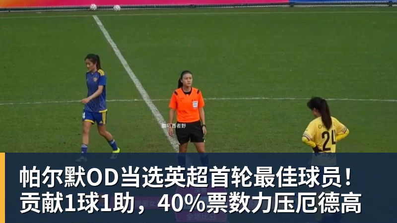 帕尔默OD当选英超首轮最佳球员!贡献1球1助,40%票数力压厄德高
